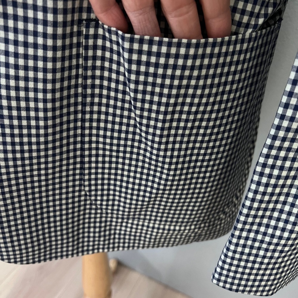 Kroon Sport Coat Mens 44R Navy Gingham Check Wool Blend Bono Blazer Stretch - Picture 16 of 16
